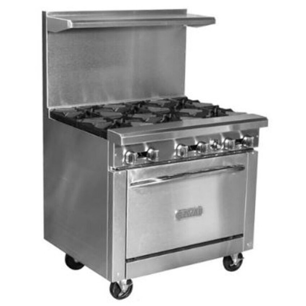Cuisinière de 36" à 6 brûleurs au gaz propane