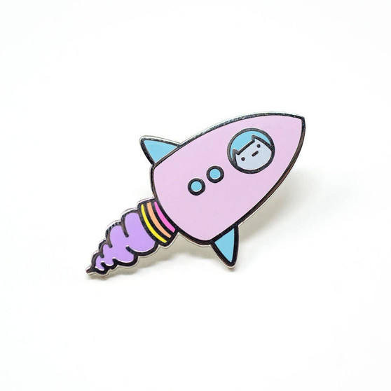 Commander Kitty - Rocket Ship Enamel Pin