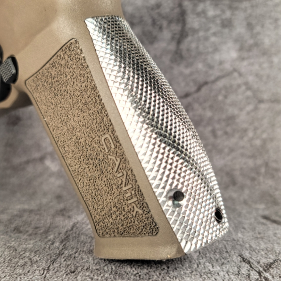 Canik Mete/Rival/TTI Death Grip Backstrap - Alum - Shiny