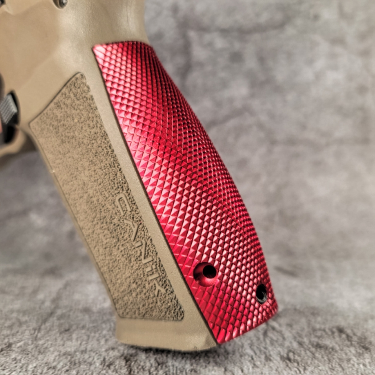 Canik Mete/Rival/TTI Death Grip Backstrap - Alum - Red