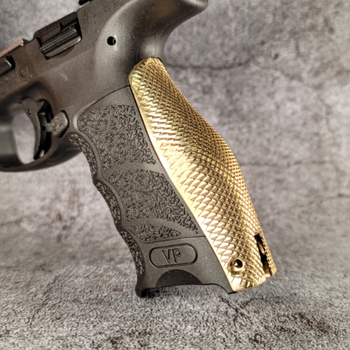HK VP9 Death Grip Backstrap - Medium - Brass - Shiny - Taylorfreelance