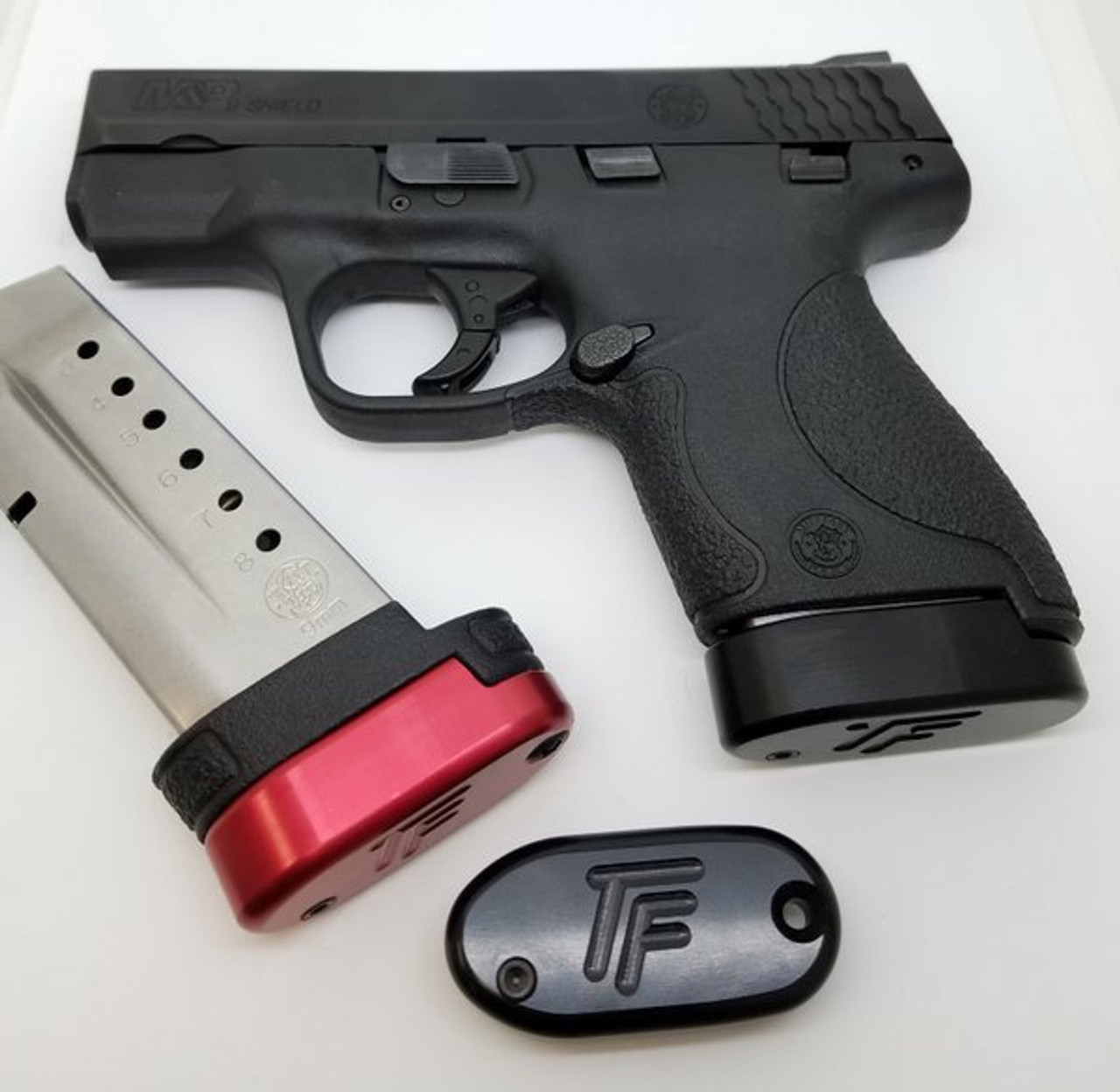S&W Shield +1 Basepad w/Pre-Drilled Hole - Alum - Black