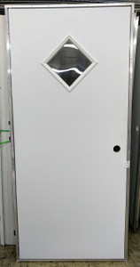 200 Series Elixir Outswing Door 10"X10" Diamond Window White/White Frame Size 32"X76" 200 Series Elixir Outswing Door 10"X10" Diamond Window White/White Frame Size 32"X76"