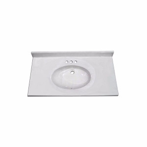 Cultured Marble Top Size 22" X 37" (Available in Solid White and White Swirl on White) Cultured Marble Top Size 22" X 37" (Available in Solid White and White Swirl on White)