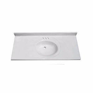Cultured Marble Top Size 22" X 49" (Available in Solid White and White Swirl on White) Cultured Marble Top Size 22" X 49" (Available in Solid White and White Swirl on White)