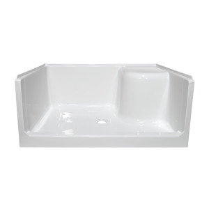 48"x34"x19" Fiberglass Shower Base Elite - With Seat On Right Side - White 48"x34"x19" Fiberglass Shower Base Elite - With Seat On Right Side - White