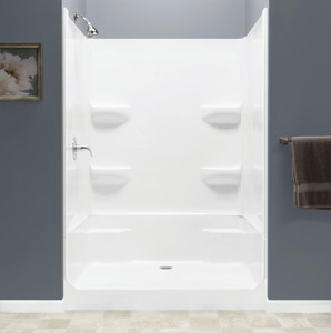42" X 54" Fiberglass Shower Kit Includes Shower Pan & Surround Wall (Lyons Brand Elite) - White 42" X 54" Fiberglass Shower Kit Includes Shower Pan & Surround Wall (Lyons Brand Elite) - White