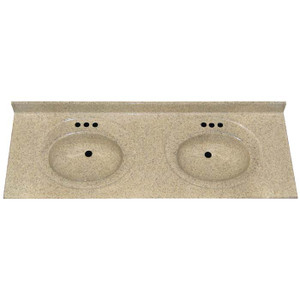 Cultured Marble Top Size 22" X 73" (Vanilla Spice) Double Bowl Cultured Marble Top Size 22" X 73" (Vanilla Spice) Double Bowl
