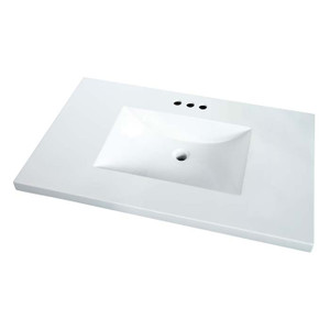 Contemporary Wave Bowl Cultured Marble Vanity Top 22"D X 31"W