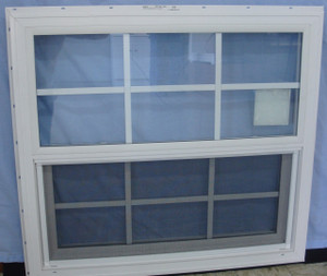 46"X54" Vinyl Double Pane Single Hung Window with Grids, Kinro 9750 Series (Lippert) 46"X54" Vinyl Double Pane Single Hung Window with Grids, Kinro 9750 Series (Lippert)