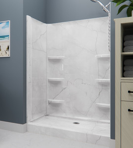 New Luna Gray Color! 27"X54" Shower Kit Includes Shower Pan & Surround Wall Elite (Available in Left , Right, or Center Drain) New Luna Gray Color! 27"X54" Shower Kit Includes Shower Pan & Surround Wall Elite (Available in Left , Right, or Center Drain)