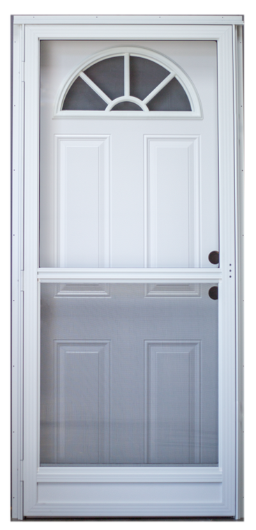 925 Series Cordell Combination Door Heavy Duty Size 34"X76" Standard Sunburst (Fan)  with Standard Storm