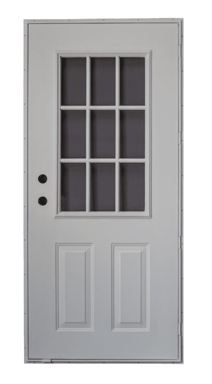 200 Series Cordell Outswing Steel Door Size 36"X76" 2 Panel with 9 Lite (Cottage) Window