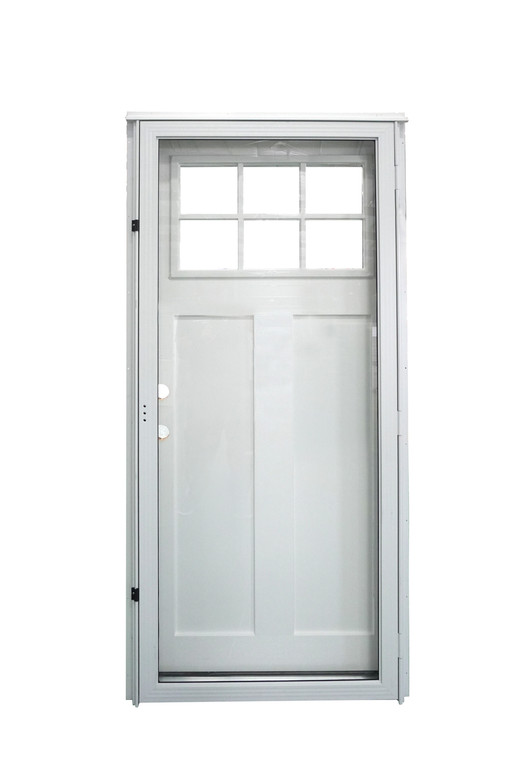 925 Series Cordell Combination Door Heavy Duty Size 36"X76" 2 Panel Style 6 Lite Window with All Glass Storm