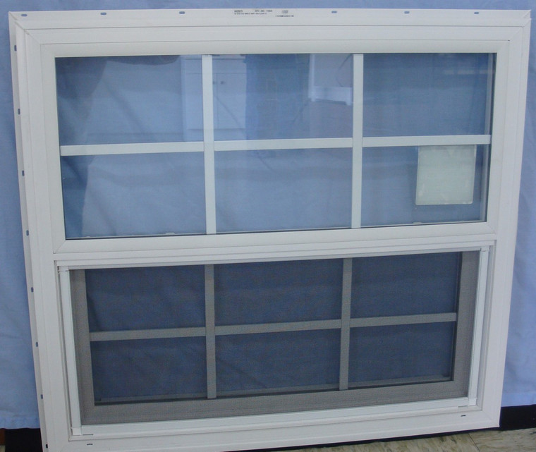 14"x40" Vinyl Double Pane Single Hung Window with Grids, Kinro 9750 Series (Lippert)