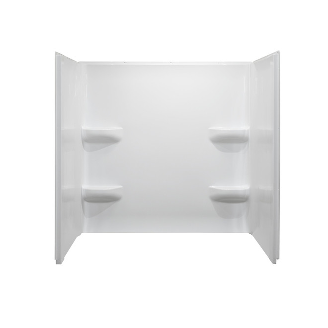 60"X30" Tub Surround Wall Set Elite 3 Piece Fiberglass White