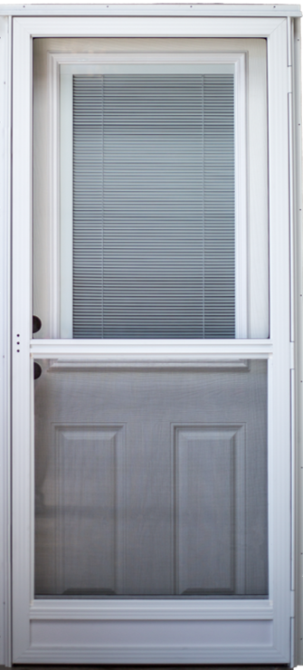 925 Series Cordell Combination Door Heavy Duty Size 32"X76" 2 Panel Style 36" Internal Mini Blind with Standard Storm