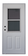 200 Series Cordell Outswing Steel Door Size 36"X76" 2 Panel with Vertical Slider Window 
