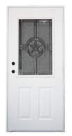 200 Series Cordell Outswing Steel Door Size 36"X76" 2 Panel with Texas Star Window 