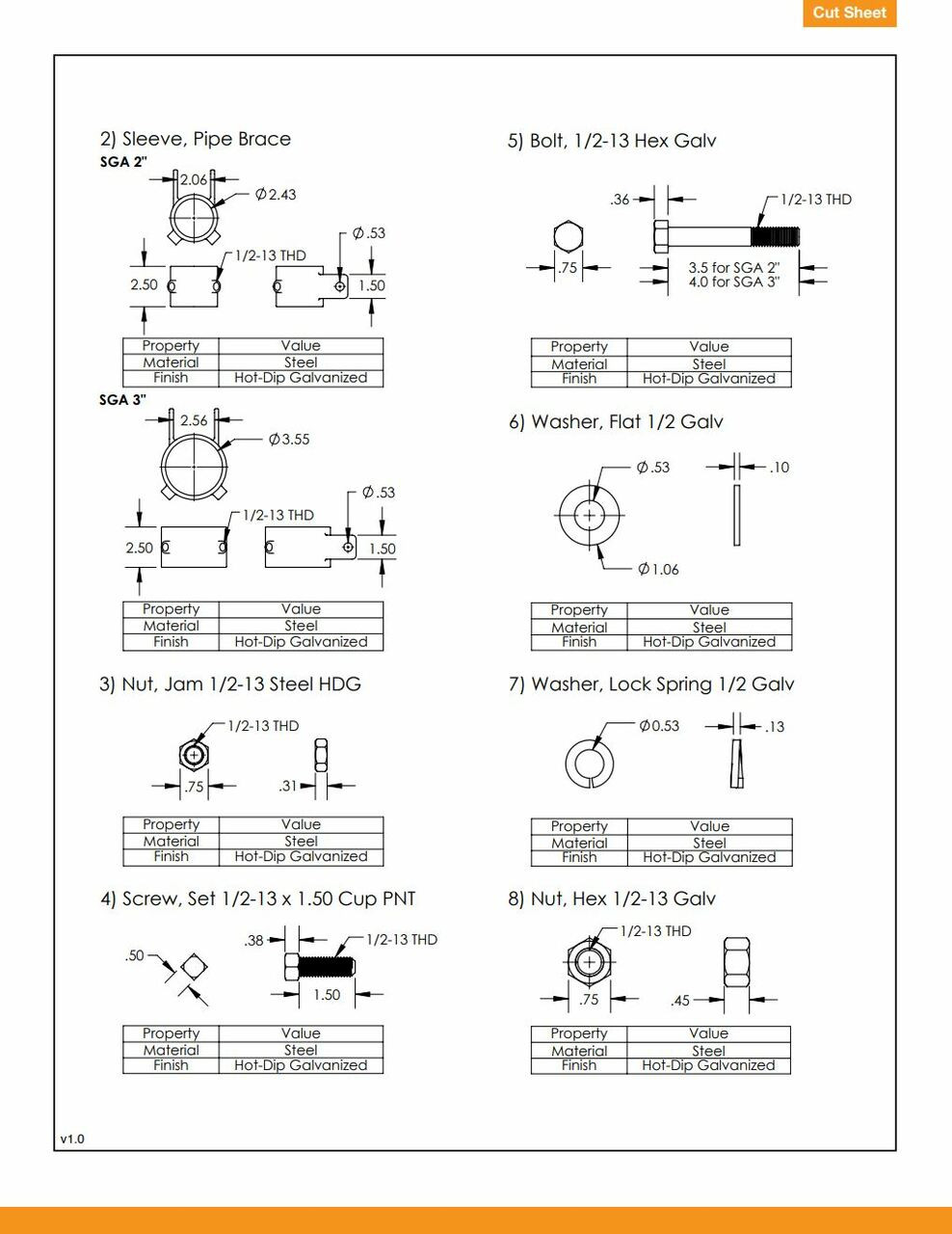Stellavolta: IronRidge 70-0305-CBR 3 inch Brace Assembly Kit