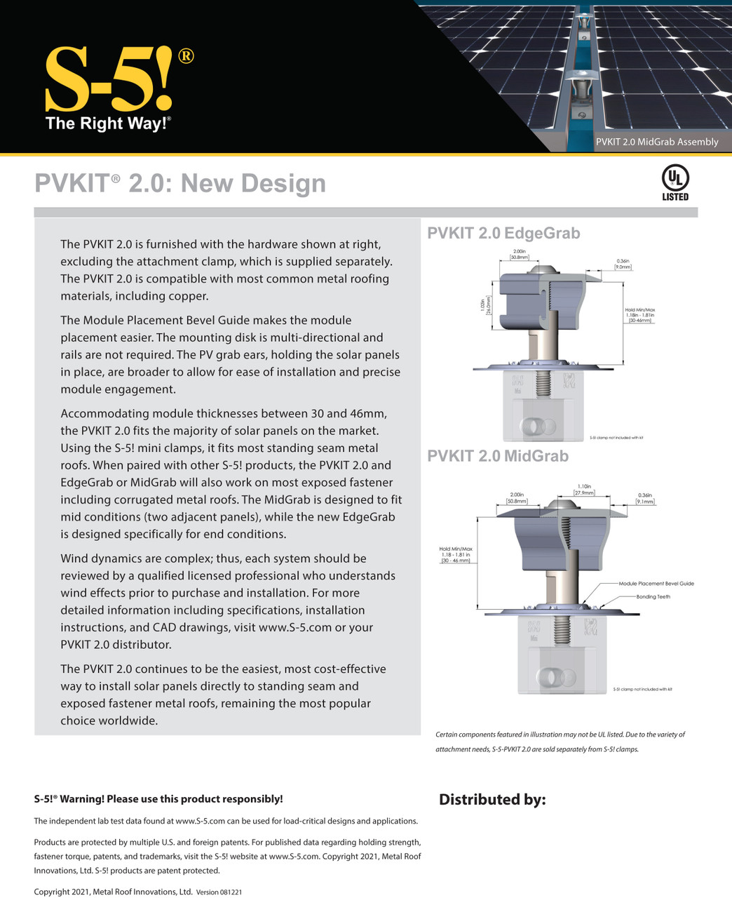 Stellavolta: S-5! PVKIT 2.0 MidGrab Standard Rooftop Solar Panel System