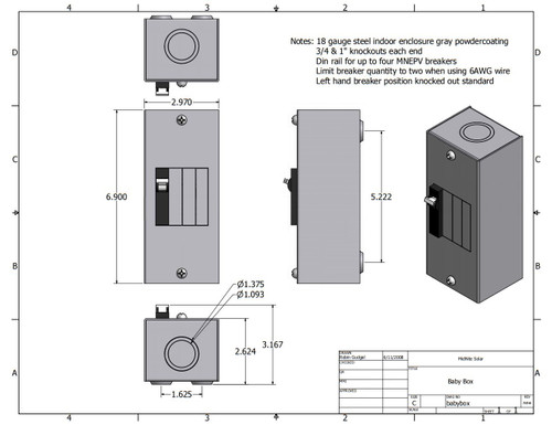 MidNite Solar MNBABYBOX Baby Box Enclosure