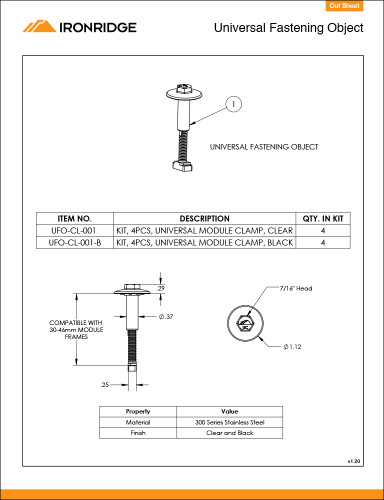 IronRidge Stopper Sleeve in Black