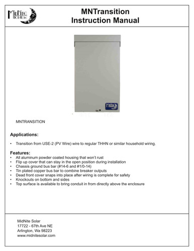 MidNite Solar MNTRANSITION Transition Box 1000VDC Type 3R