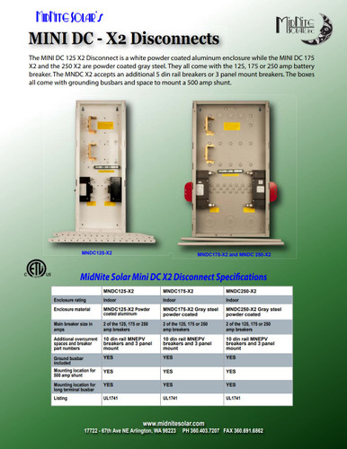MidNite Solar MNDC175-X2 Mini DC Disconnect 175A Breaker