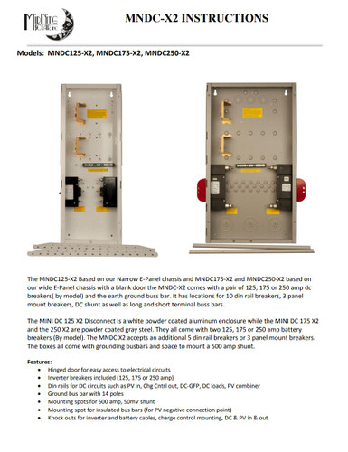 MidNite Solar MNDC175-X2 Mini DC Disconnect 175A Breaker