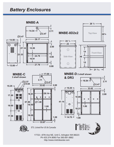 MidNite Solar MNBE-D Battery Enclosure, Indoor