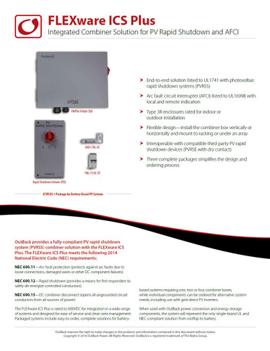 OutBack Power PNL-75-DC-RT Relay-Trip Breaker 75 AMP 300 VDC