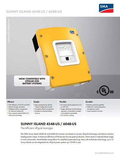 SMA SI6048-US-10 Sunny Island 6048 Inverter/Charger