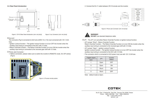Cotek CR-16B Remote with 25 Foot Cable for SC and SL Series