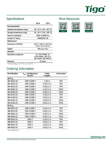 Stellavolta: Tigo TS4-A-F Fire Safety Module-Level PV Rapid