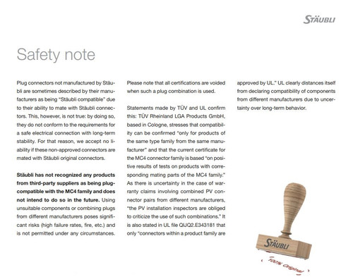 Staubli 32.0017P0001-UR MC4 Connector w/Boot 7-9mm Male