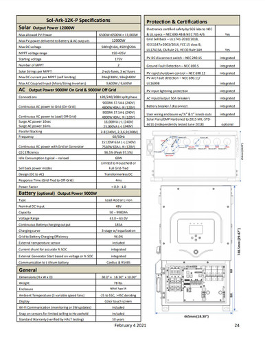 Sol-Ark 12K Hybrid Solar Inverter EMP Hardened 48VDC