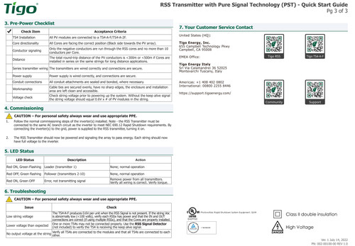 Tigo 492-00000-51 RSS Transmitter Single Core Outdoor Kit