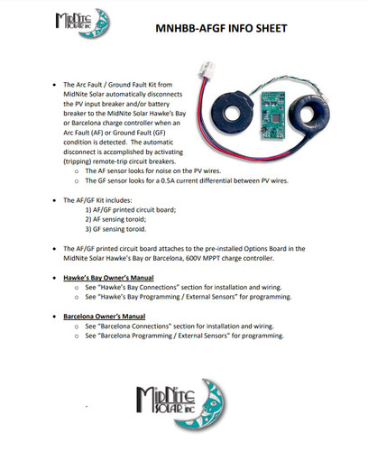 MidNite Solar MNHBB-AFGF KIT Arc Fault and Ground Fault Kit