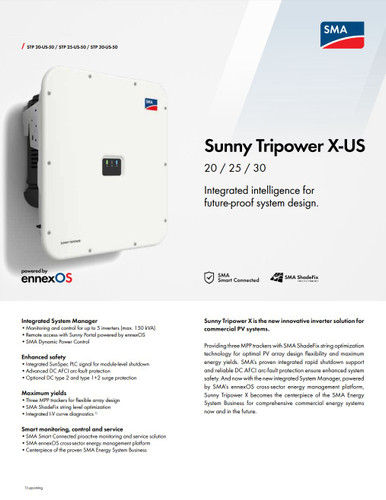SMA STP-X-30-US-50 Sunny Tripower X Inverter 3-Phase