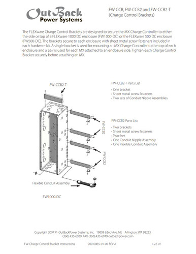 OutBack Power FW-CCB FLEXware Mounting Bracket