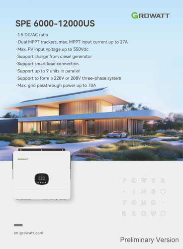 Growatt SPE 6000 US Off-Grid Inverter 6kW