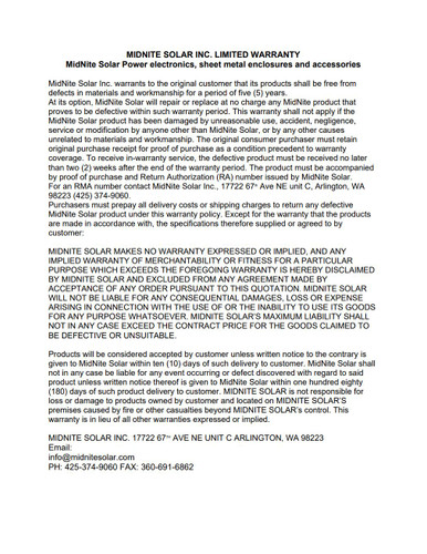 MidNite Solar MNEPV Circuit Breakers 150VDC 1-Pole