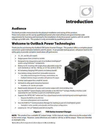 OutBack Power VFXR3648A-01 Vented 120V A Model Inverter