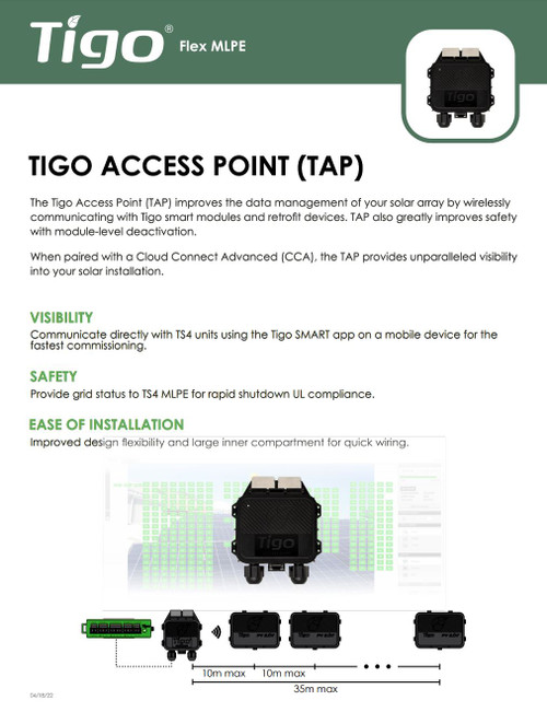 Tigo 158-00000-02 TAP Access Point Communication Device