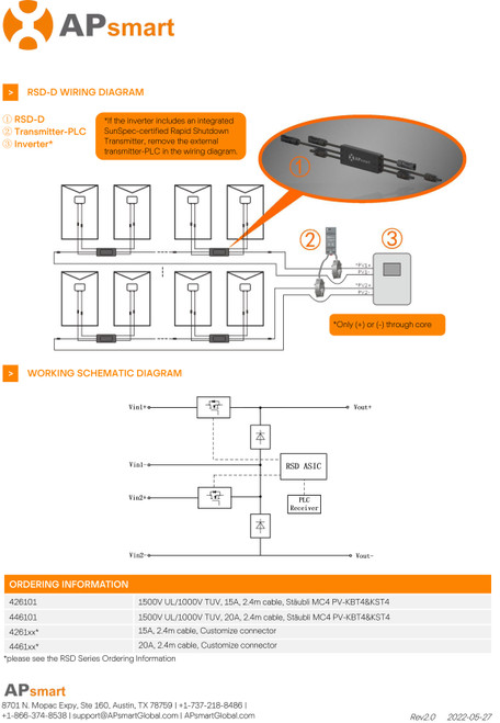 APSystems APsmart RSD-D-15 PV Module Rapid Shutdown Device