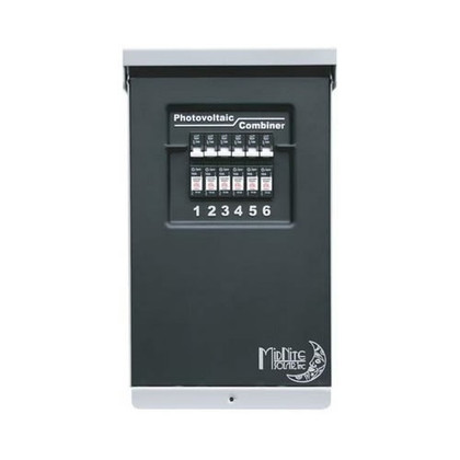 What is the purpose of a combiner box like the MidNite Solar MNPV6?