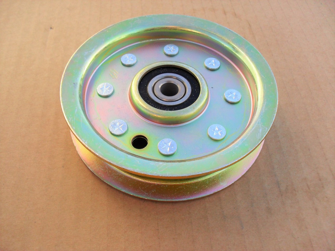 Deck Flat Idler Pulley for Husqvarna 532175820, 596481401, ID: 3/8", OD: 4-1/2", Height: 1"