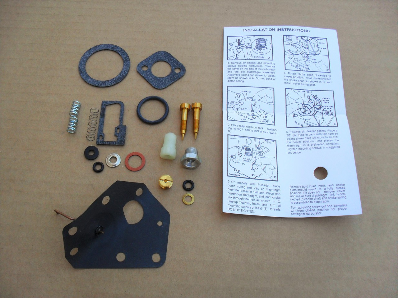 Carburetor Rebuild Kit for Briggs and Stratton 494622 3HP to 3.5HP repair overhaul &