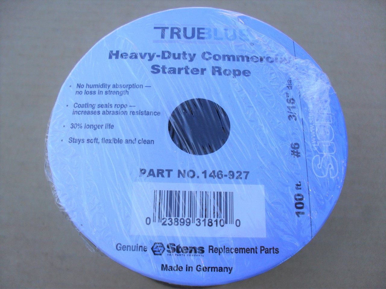Starter Rope 3/16" #6 True Blue 100 ft long Heavy Duty Commercial Grade shop pack 146-927